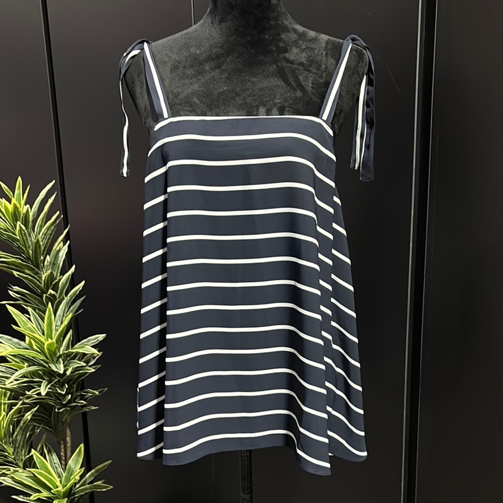 Banana Republic Navy and White Striped Top